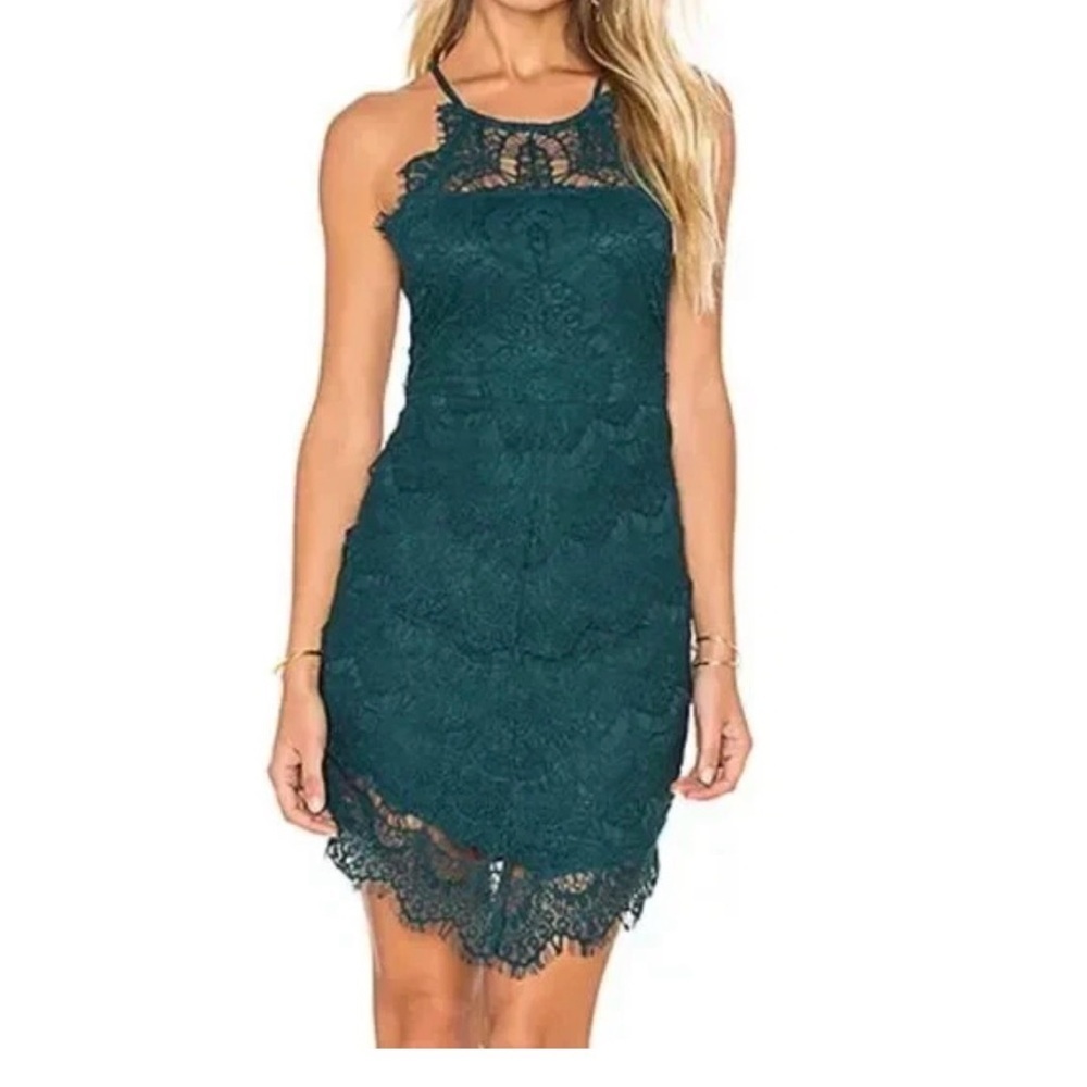 Free People She Got It Lace Sleeveless Mini Slip Bodycon Women’s Size Medium